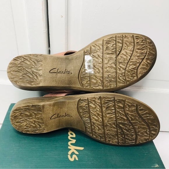 CLARKS Pink Dusk Bamboo Thong Sandals Size 9 - Picture 8 of 8